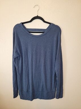Athleta Chakra Sweatshirt Womans Iron Blue  Large